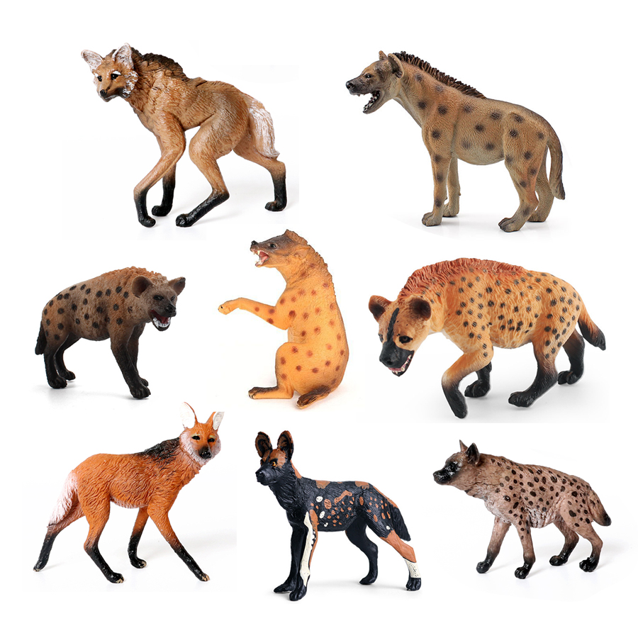 Science Toy - Realistic Plastic Wildlife Hyena,Maned Wolf,African Wild