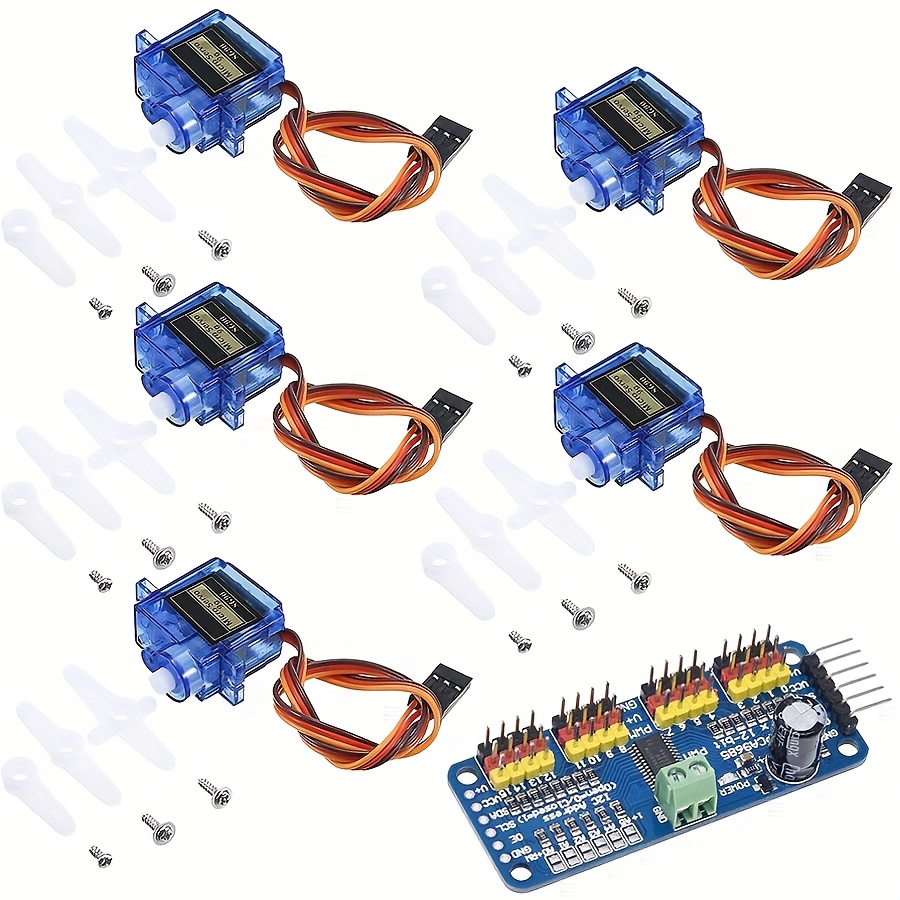 5pcs SG90 9G Servo Motors + 16 - огляд і ціна Robot Arm Motor